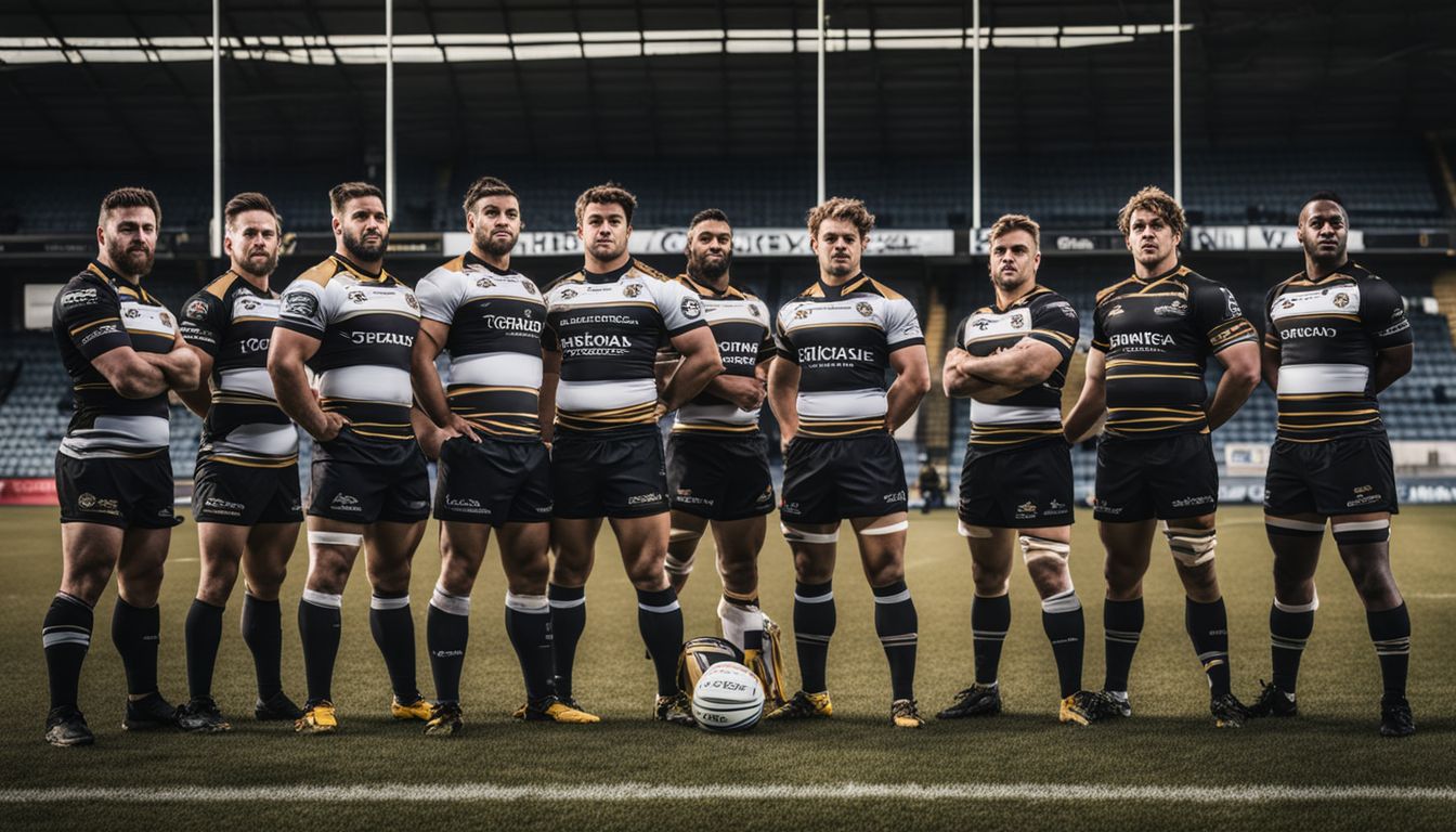 Whitehaven RLFC Rugby League Club Team posing confidently on the field.